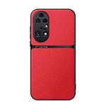 For Huawei P50 Pro Litchi Leather Magnetic Full Coverage Shockproof Phone Case(Red)