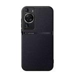 For Huawei P60 Litchi Leather Magnetic Full Coverage Shockproof Phone Case(Black)