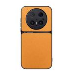 For Huawei Mate 70 Pro Litchi Leather Magnetic Full Coverage Shockproof Phone Case(Yellow)