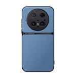 For Huawei Mate 70 Pro Litchi Leather Magnetic Full Coverage Shockproof Phone Case(Blue)