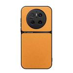For Huawei Mate 70 Litchi Leather Magnetic Full Coverage Shockproof Phone Case(Yellow)