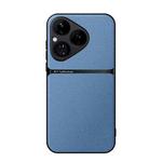 For Huawei Pura 80 5G Litchi Leather Magnetic Full Coverage Shockproof Phone Case(Blue)