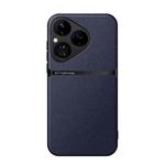For Huawei Pura 80 5G Litchi Leather Magnetic Full Coverage Shockproof Phone Case(Navy Blue)