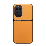 For Huawei nova 14 Litchi Leather Magnetic Full Coverage Shockproof Phone Case(Yellow)