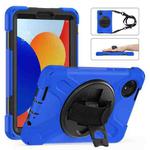 For Xiaomi Redmi Pad SE 8.7 Rotatable Holder Silicone Hybrid PC Tablet Case with Shoulder Strap(Blue)