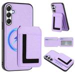For Samsung Galaxy A16 5G CX01 Detachable Magsafe Magnetic Card Bag Phone Case(Light Purple)