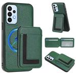 For Samsung Galaxy A32 4G CX01 Detachable Magsafe Magnetic Card Bag Phone Case(Peacock Green)