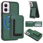 For Motorola Moto G Power 5G 2024 CX01 Detachable Magsafe Magnetic Card Bag Phone Case(Peacock Green)