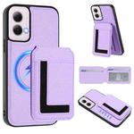 For Motorola Moto G Power 5G 2024 CX01 Detachable Magsafe Magnetic Card Bag Phone Case(Light Purple)