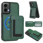 For Motorola Moto G 5G 2024 CX01 Detachable Magsafe Magnetic Card Bag Phone Case(Peacock Green)