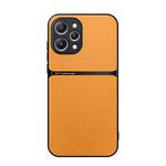 For Redmi 12 4G Litchi Leather Magnetic Full Coverage Shockproof Phone Case(Yellow)