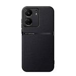 For Redmi 13C Litchi Leather Magnetic Full Coverage Shockproof Phone Case(Black)