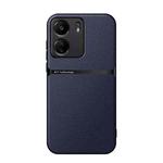 For Redmi 13C Litchi Leather Magnetic Full Coverage Shockproof Phone Case(Navy Blue)