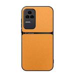 For Redmi K50 / K50 Pro Litchi Leather Magnetic Full Coverage Shockproof Phone Case(Yellow)