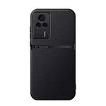 For Redmi K60E Litchi Leather Magnetic Full Coverage Shockproof Phone Case(Black)