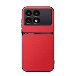 For Redmi K70 / Xiaomi Poco F6 Pro Litchi Leather Magnetic Full Coverage Shockproof Phone Case(Red)