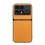 For Redmi K70 / Xiaomi Poco F6 Pro Litchi Leather Magnetic Full Coverage Shockproof Phone Case(Yellow)