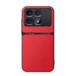 For Redmi K70 Ultra Litchi Leather Magnetic Full Coverage Shockproof Phone Case(Red)