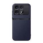 For Redmi K70 Ultra Litchi Leather Magnetic Full Coverage Shockproof Phone Case(Navy Blue)