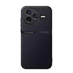 For Redmi K80 Litchi Leather Magnetic Full Coverage Shockproof Phone Case(Black)