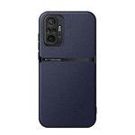 For Redmi Note 10 Pro / Note 10 Pro Max Litchi Leather Magnetic Full Coverage Shockproof Phone Case(Navy Blue)