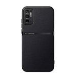 For Redmi Note 10 5G Litchi Leather Magnetic Full Coverage Shockproof Phone Case(Black)