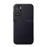 For Redmi Note 10 Pro 5G Litchi Leather Magnetic Full Coverage Shockproof Phone Case(Black)