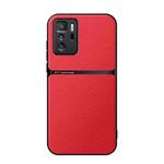 For Redmi Note 10 Pro 5G Litchi Leather Magnetic Full Coverage Shockproof Phone Case(Red)