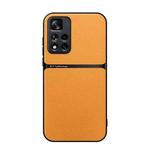 For Redmi Note 11 Pro 5G / Note 11 Pro+ 5G Litchi Leather Magnetic Full Coverage Shockproof Phone Case(Yellow)