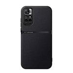 For Redmi Note 11 4G Litchi Leather Magnetic Full Coverage Shockproof Phone Case(Black)