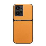 For Redmi Note 12 4G Global Litchi Leather Magnetic Full Coverage Shockproof Phone Case(Yellow)