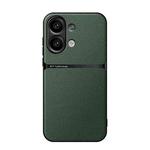 For Redmi Note 13 4G Global Litchi Leather Magnetic Full Coverage Shockproof Phone Case(Green)