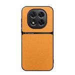 For Redmi Note 14 Pro+ 5G Litchi Leather Magnetic Full Coverage Shockproof Phone Case(Yellow)