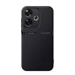 For Redmi Turbo 3 / Xiaomi Poco F6 Litchi Leather Magnetic Full Coverage Shockproof Phone Case(Black)