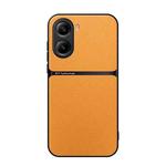 For Redmi Turbo 4 / Xiaomi Poco X7 Pro Litchi Leather Magnetic Full Coverage Shockproof Phone Case(Yellow)