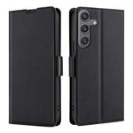 For Samsung Galaxy S25 5G Ultra-thin Voltage Side Buckle Horizontal Flip Leather Phone Case(Black)