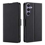 For Samsung Galaxy S25+ 5G Ultra-thin Voltage Side Buckle Horizontal Flip Leather Phone Case(Black)