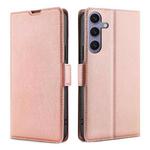 For Samsung Galaxy S25+ 5G Ultra-thin Voltage Side Buckle Horizontal Flip Leather Phone Case(Rose Gold)