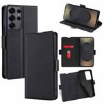 For Samsung Galaxy S25 Ultra 5G Ultra-thin Voltage Side Buckle Horizontal Flip Leather Phone Case(Black)