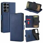 For Samsung Galaxy S25 Ultra 5G Ultra-thin Voltage Side Buckle Horizontal Flip Leather Phone Case(Blue)