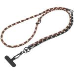 8mm 3 in 1 Anti-lost Strap Phone Crossbody Splicing Lanyard(Coffee Black)