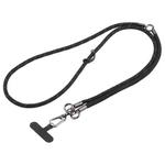 8mm 3 in 1 Anti-lost Strap Phone Crossbody Splicing Lanyard(Black)