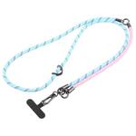 8mm 3 in 1 Anti-lost Strap Phone Crossbody Splicing Lanyard(Pink Blue)