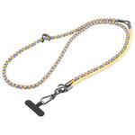 8mm 3 in 1 Anti-lost Strap Phone Crossbody Splicing Lanyard(Yellow Colorful)