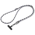 8mm 3 in 1 Anti-lost Strap Phone Crossbody Splicing Lanyard(Grey Blue Grey)