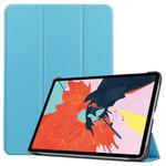 For iPad Air 2022 / 2020 10.9 Custer Texture Horizontal Flip Leather Case with Three-folding Holder & Sleep / Wake-up Function(Sky Blue)