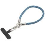 Pearl Silver Metal Buckle Phone Wrist Strap Phone Short Lanyard(Blue)