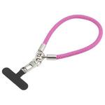 Pearl Silver Metal Buckle Phone Wrist Strap Phone Short Lanyard(Rose Red)