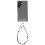 Type-C to Type-C Data Charging Cable Wrist Strap Phone Short Lanyard(Black White Cross)