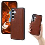 For Samsung Galaxy S25 5G Cowhide Texture Back Cover Phone Case(Brown)